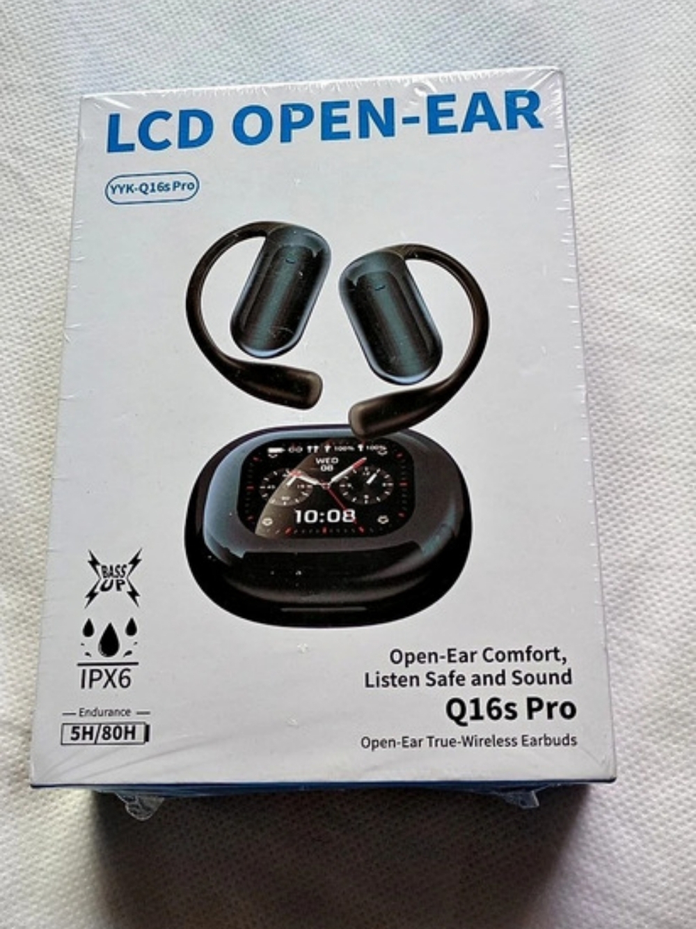 YYK Q16s Pro Open-Ear Wireless Earbuds Black NWT
